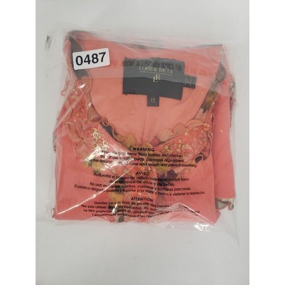 Rare Louise Ricci Embellished Beaded Sequin Button-Up Jacket Size 12 Fall Formal - Picture 12 of 12